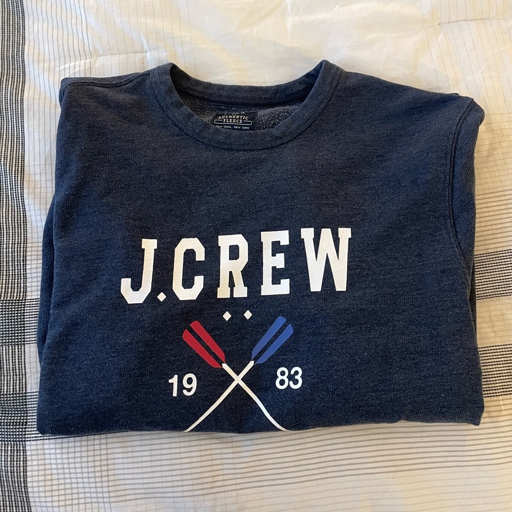 Navy JCrew Crewneck - Picture 3 of 4